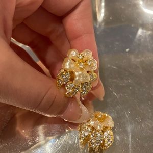 Vintage gold clip ons